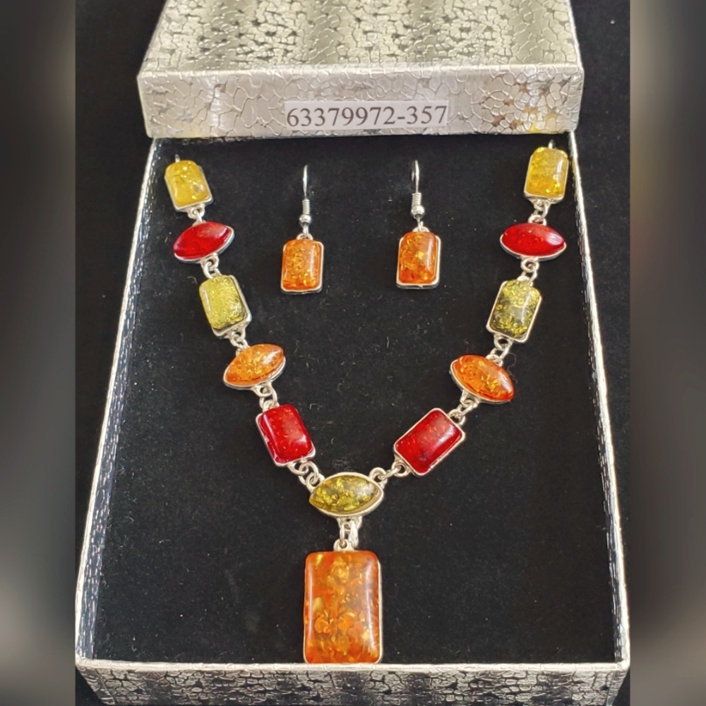 Jewelry Sets  AMBER, YELLOW, RED, GREEN SET